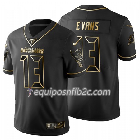 Camiseta Hombre NFL Tampa Bay Buccaneers Mike Evans 13 Nike Negro Golden Edition 100th